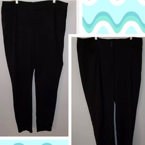 2 EILEEN FISHER XL black viscose nylon spandex Button & pull On flat front pants